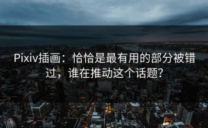 Pixiv插画：恰恰是最有用的部分被错过，谁在推动这个话题？
