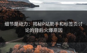 细节是动力：揭秘P站助手和标签页讨论的背后火爆原因