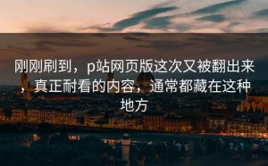 刚刚刷到，p站网页版这次又被翻出来，真正耐看的内容，通常都藏在这种地方