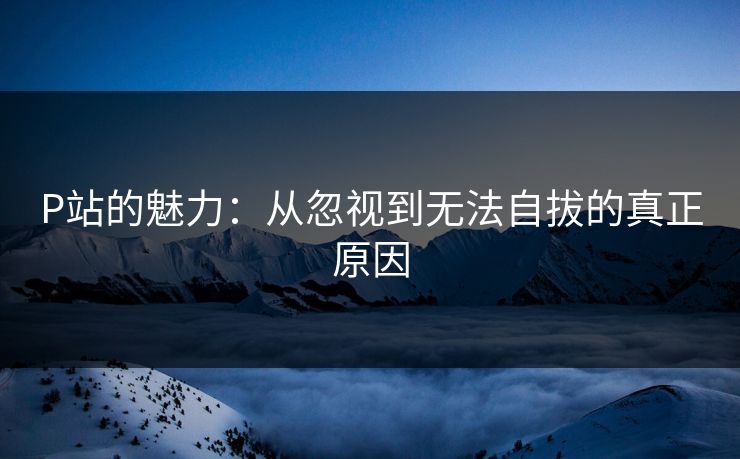 P站的魅力：从忽视到无法自拔的真正原因