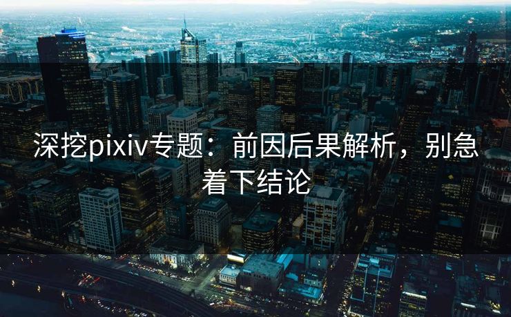 深挖pixiv专题:前因后果解析,别急着下结论 深挖pixiv专题:前因后果解析,别急着下结论